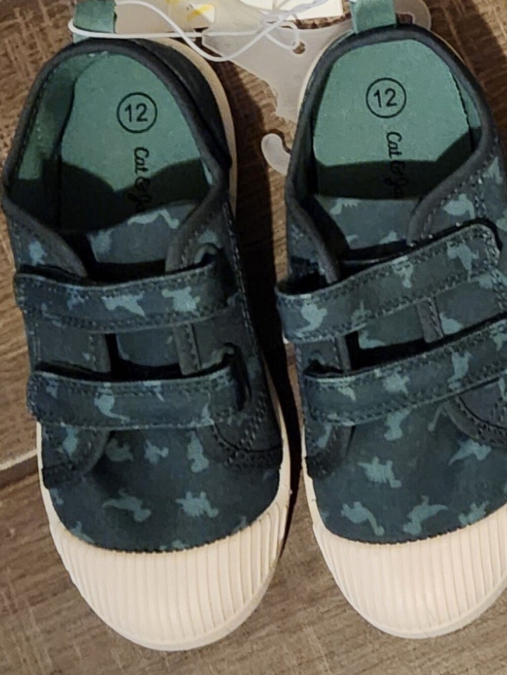 Cat & Jack Green Camo Velcro Kids Sneakers
